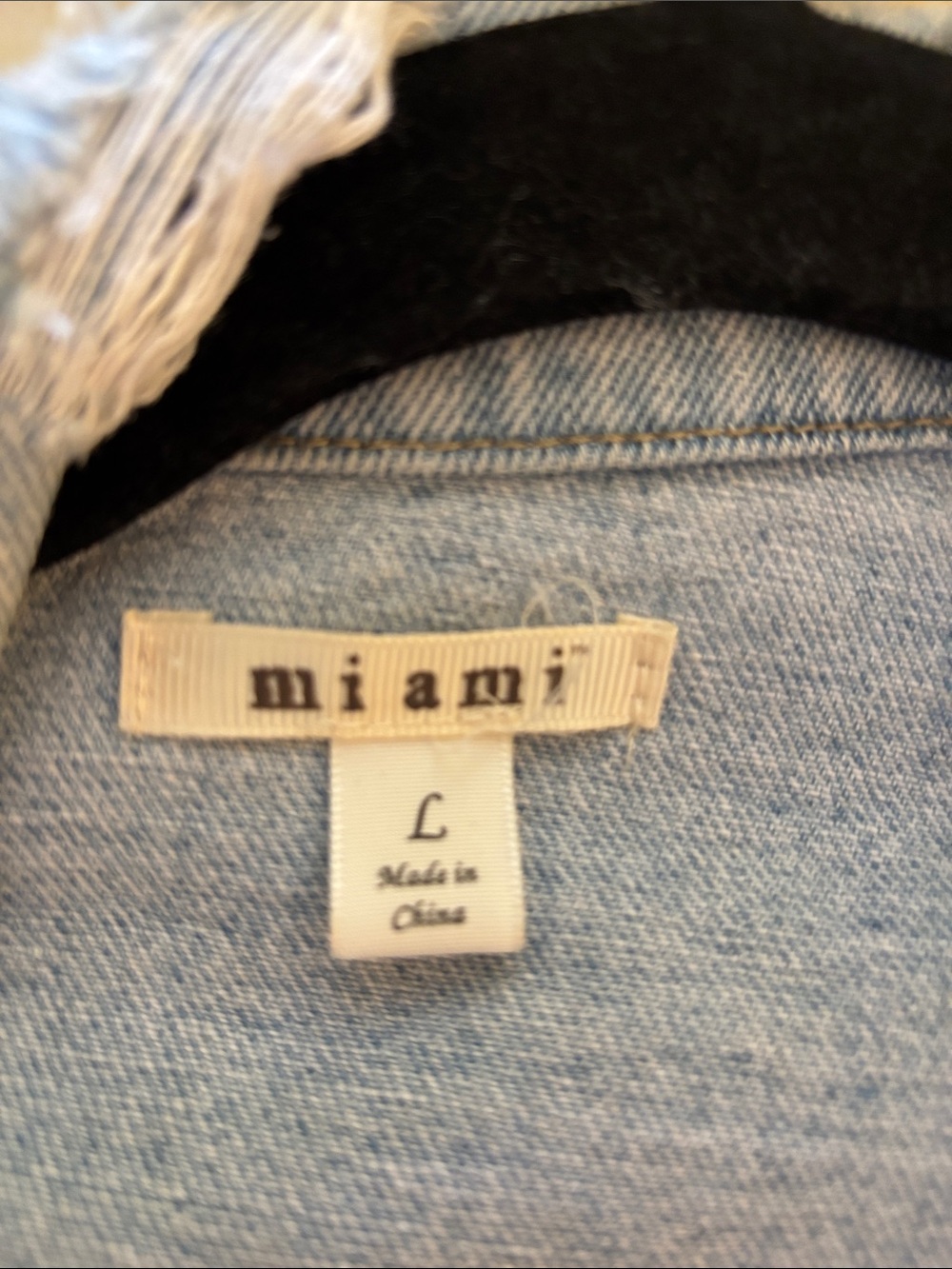 miami Light Blue Distressed Denim Jacket - Picture 2 of 4
